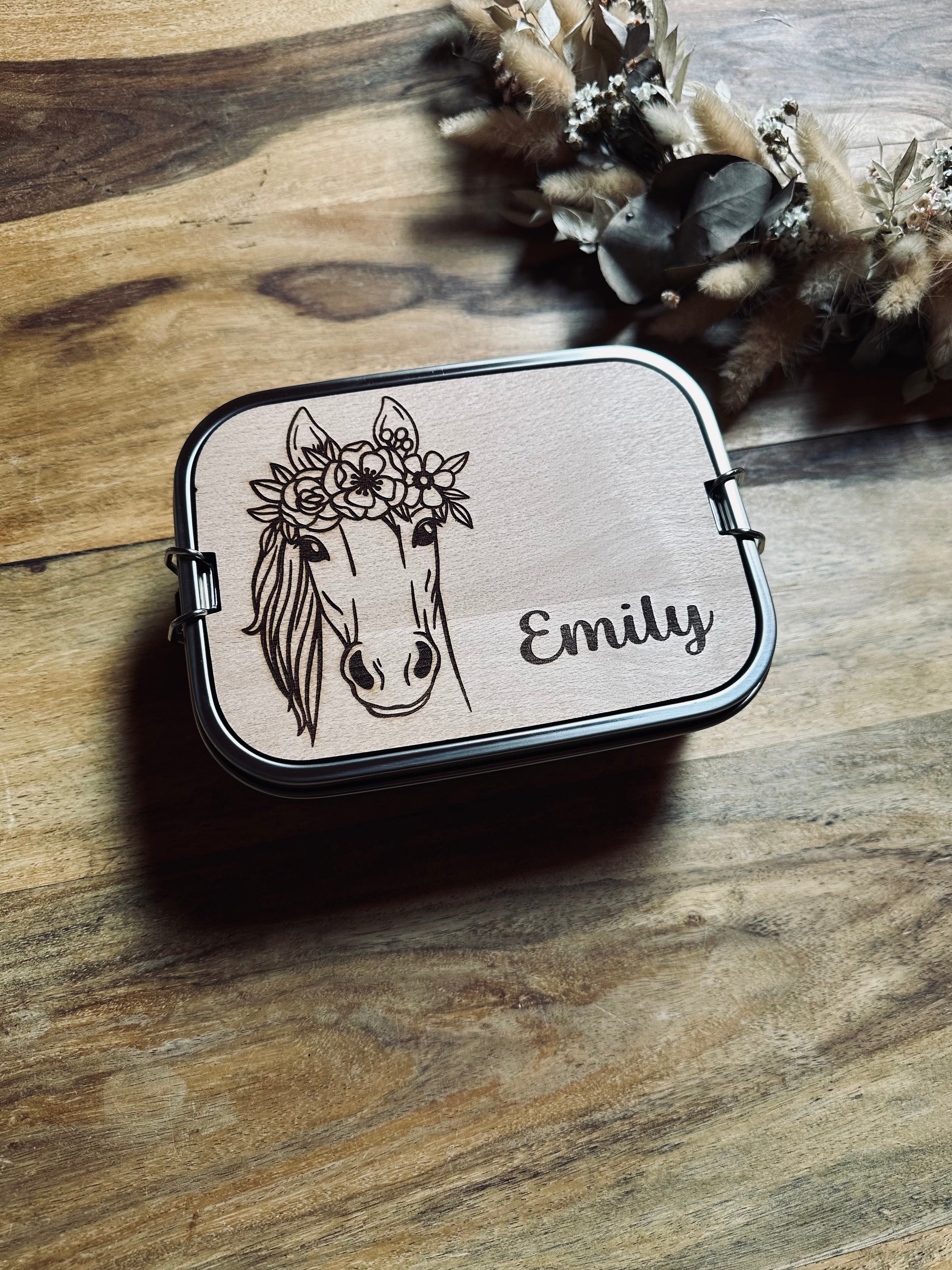 Brotzeitdose - Buche | Pferd