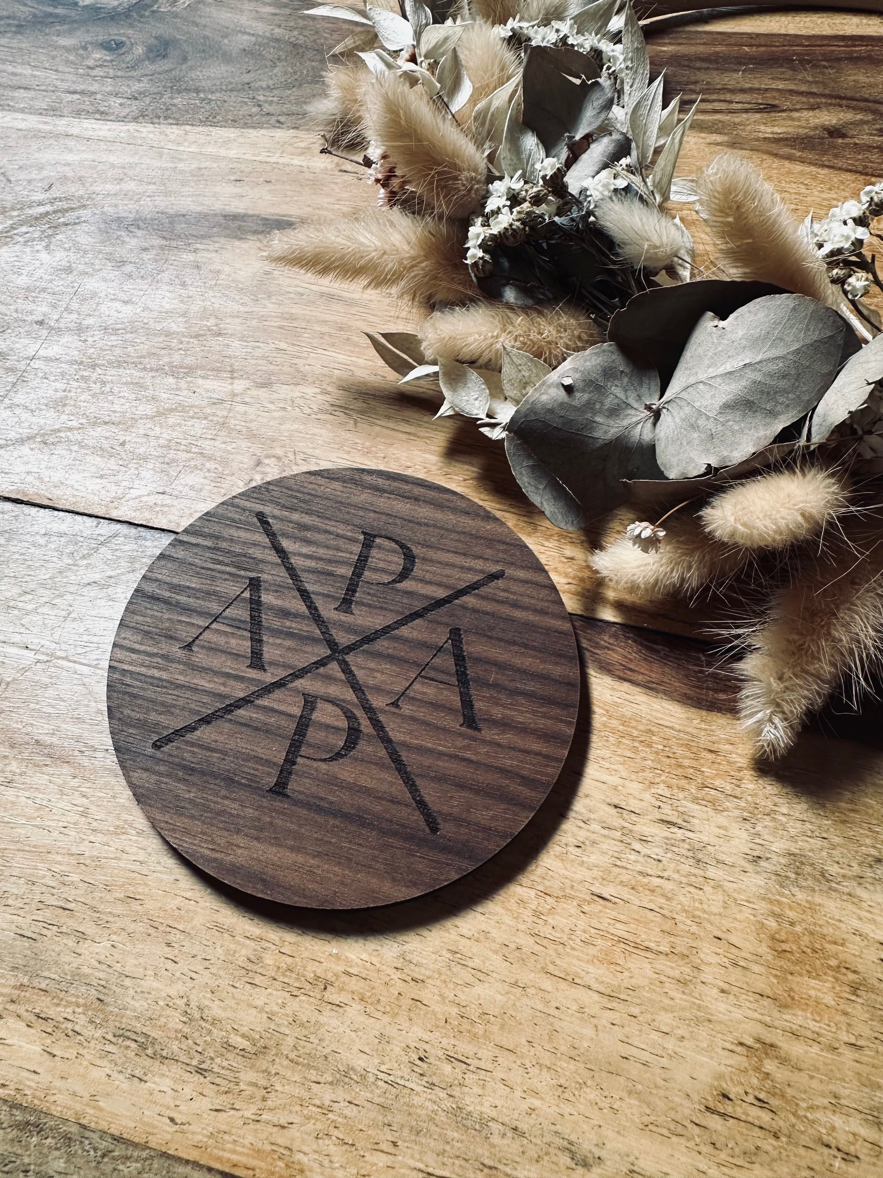 Untersetzer mit Filz - Nussbaum | Papa