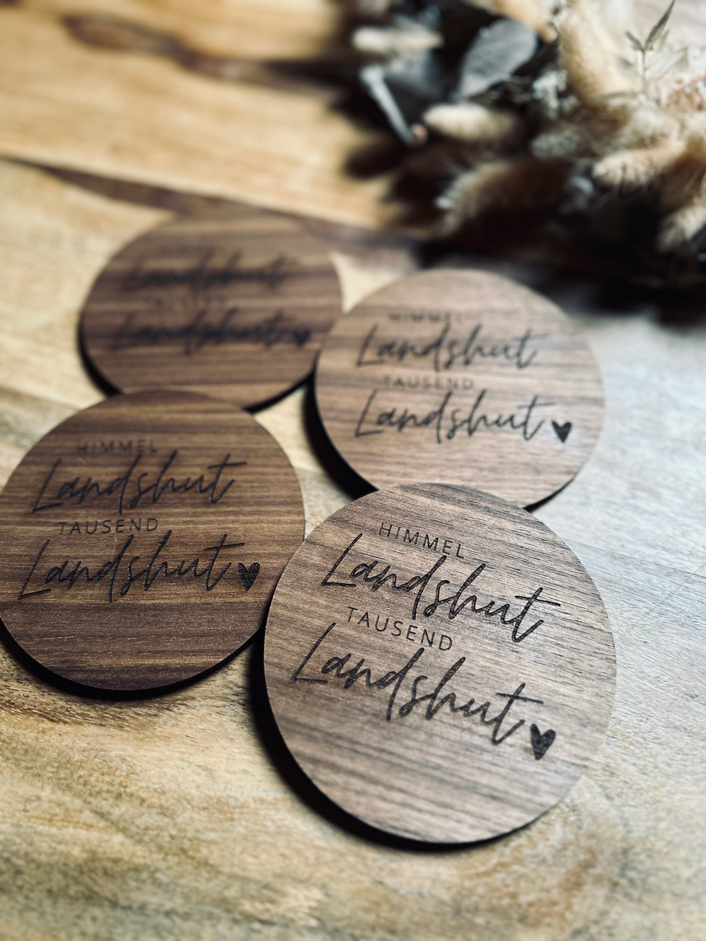 Untersetzer mit Filz - Nussbaum | Landshut