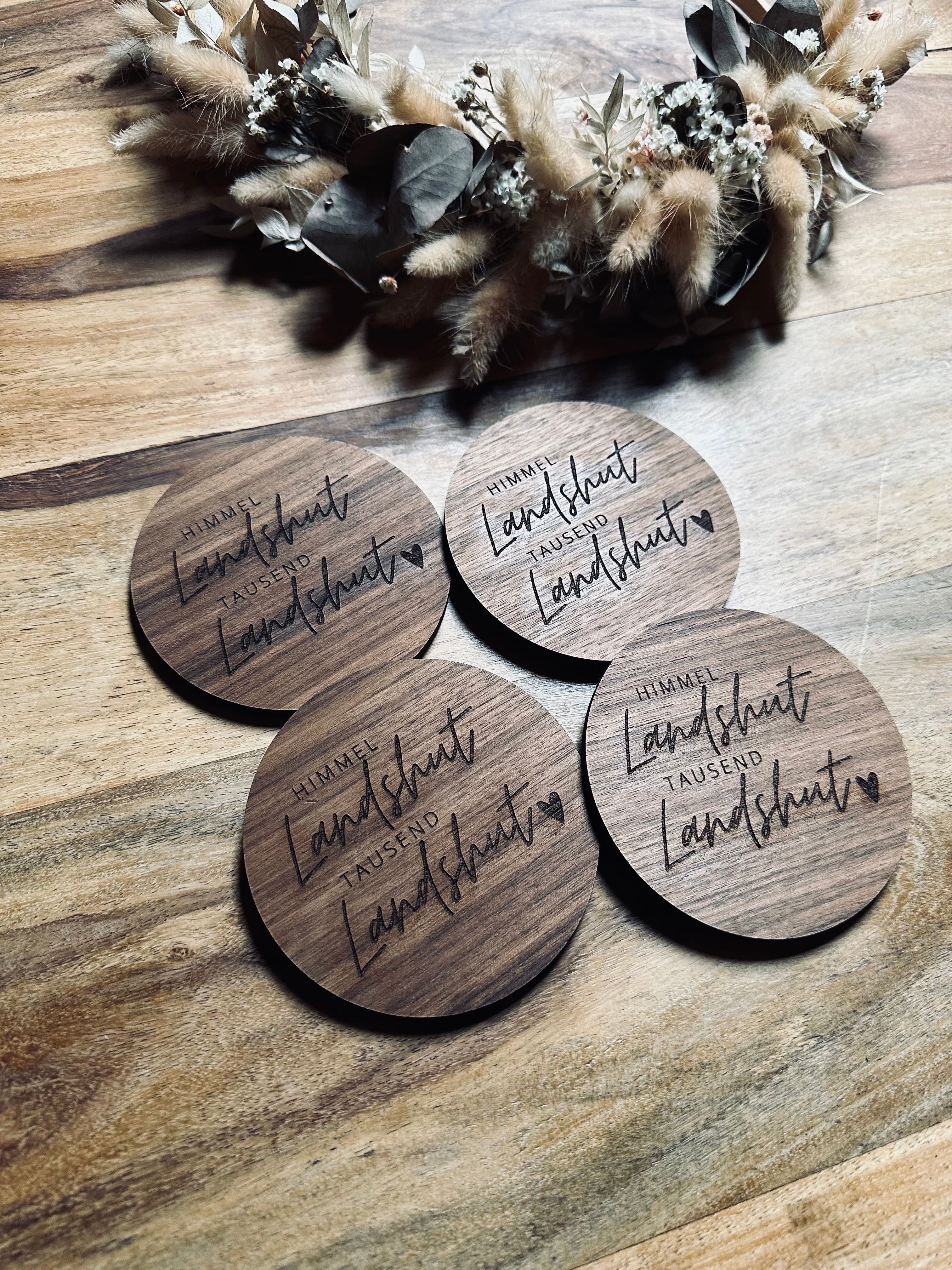 Untersetzer mit Filz - Nussbaum | Landshut